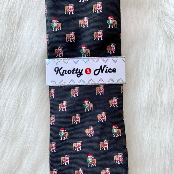 Knotty and Nice Bulldog Holiday Tie - Picture 2 of 5